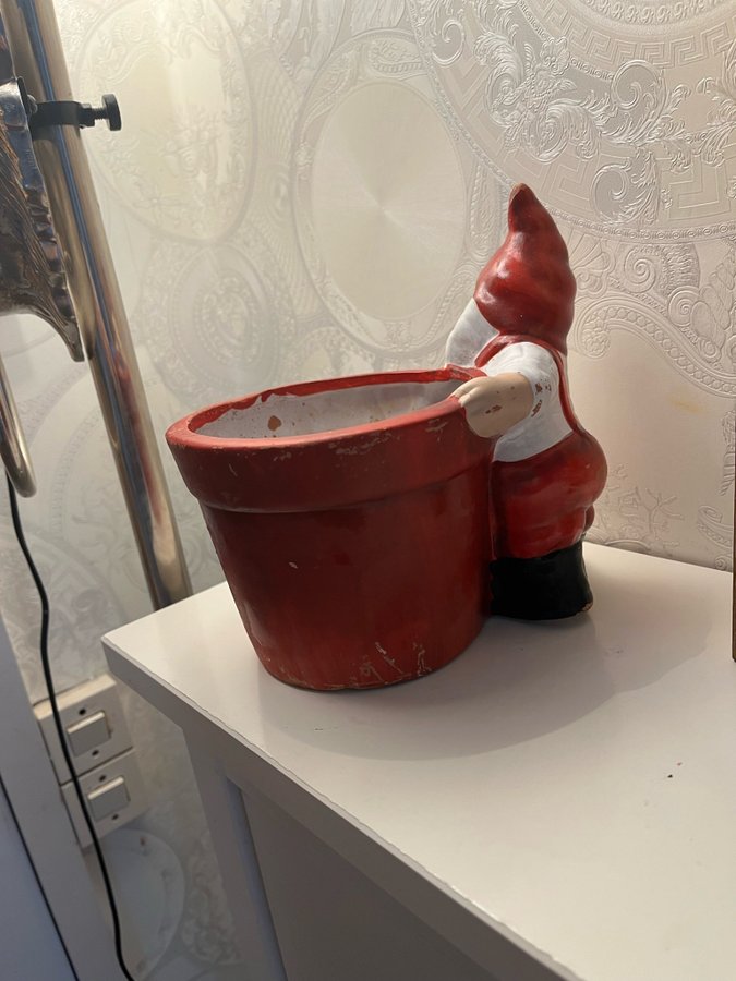 Jätte fin äldre blomkruka större tomte retro