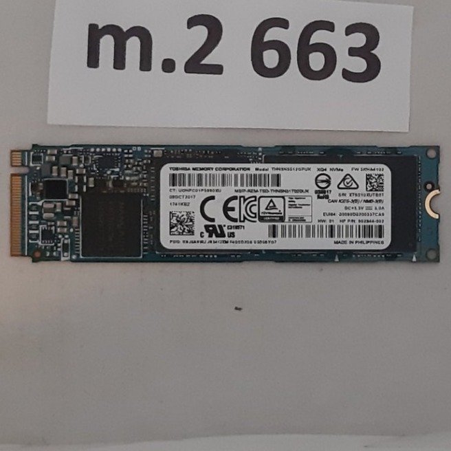 SSD m2  512GB  NVMe  märke: TOSHIBA  formfaktor 2280