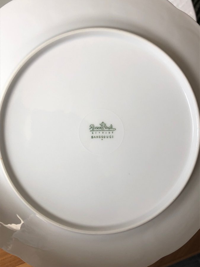 Förrättstallrikar Mellantallrik Sanssouci Rosenthal Puderrosa rosor Romantiskt