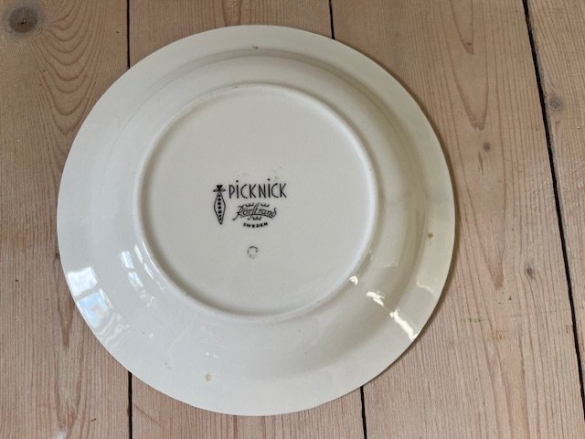 Rörstrand Picknick - Assiett/Tallrik - Extremt ovanlig - RARE! Diameter 16(!)cm