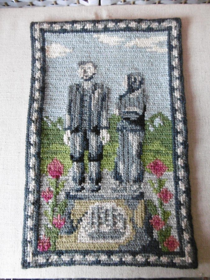 Broderad bonad Karl-Oskar/Kristina 20x32 cm