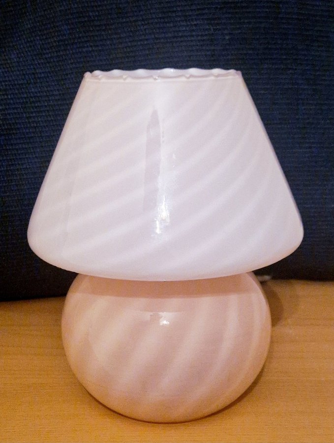 Tidslös rosa Svamplampa Bordslampa Paolo Venini Murano Fungo retro