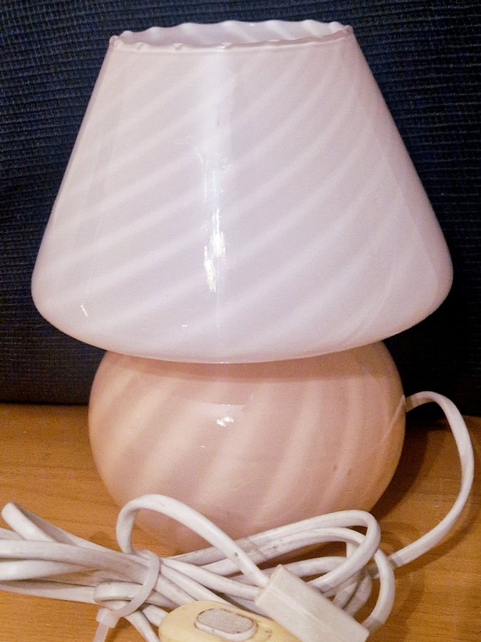 Tidslös rosa Svamplampa Bordslampa Paolo Venini Murano Fungo retro