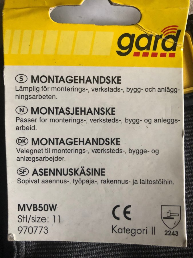 Gard Montagehandskar Storlek 11 , 2-Par