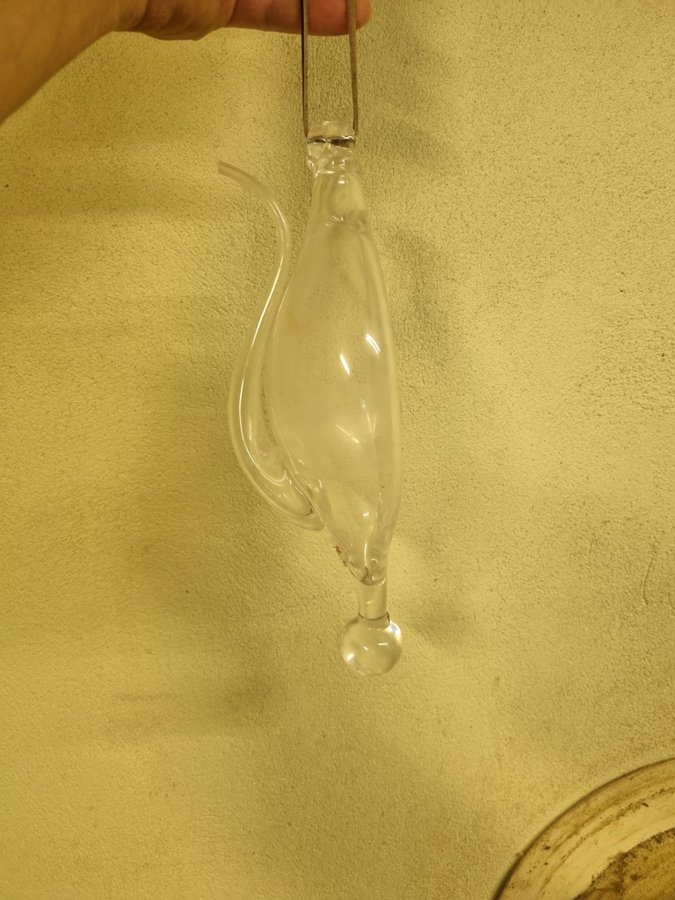 Glass Water Barometer hand blown in the shape SKRUF Sweden 1980’s