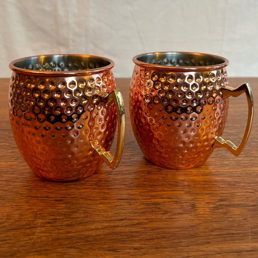 Muggar Moscow mule från Dorre, koppar mässing mugg kopp design retro drink