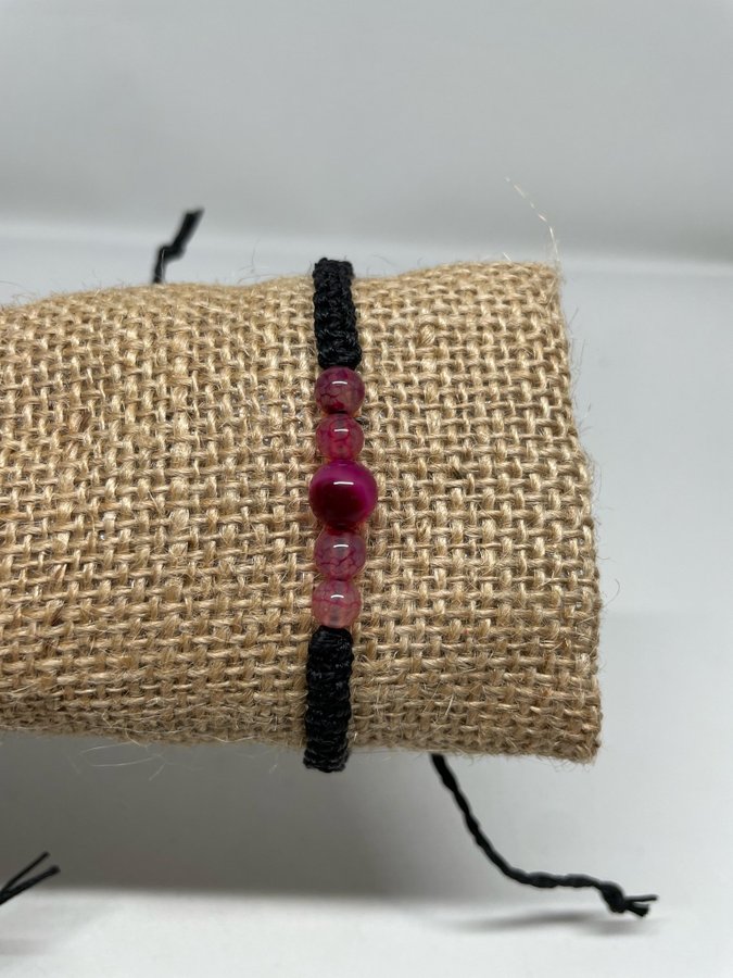 Armband med Rosa AGAT justerbart