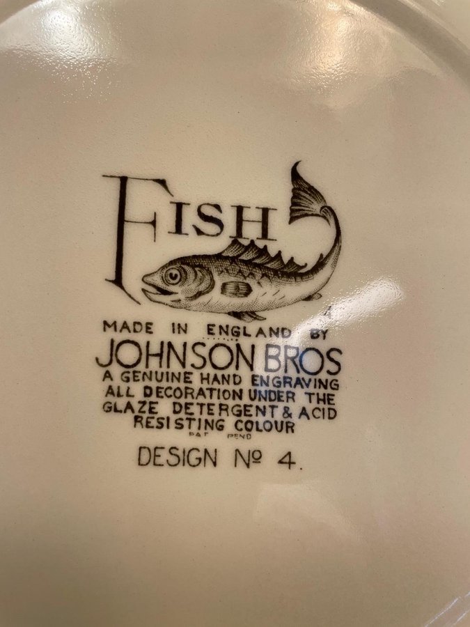 Johnson bros Fish Servis - Tallrik Design no 4 - England 50 talet