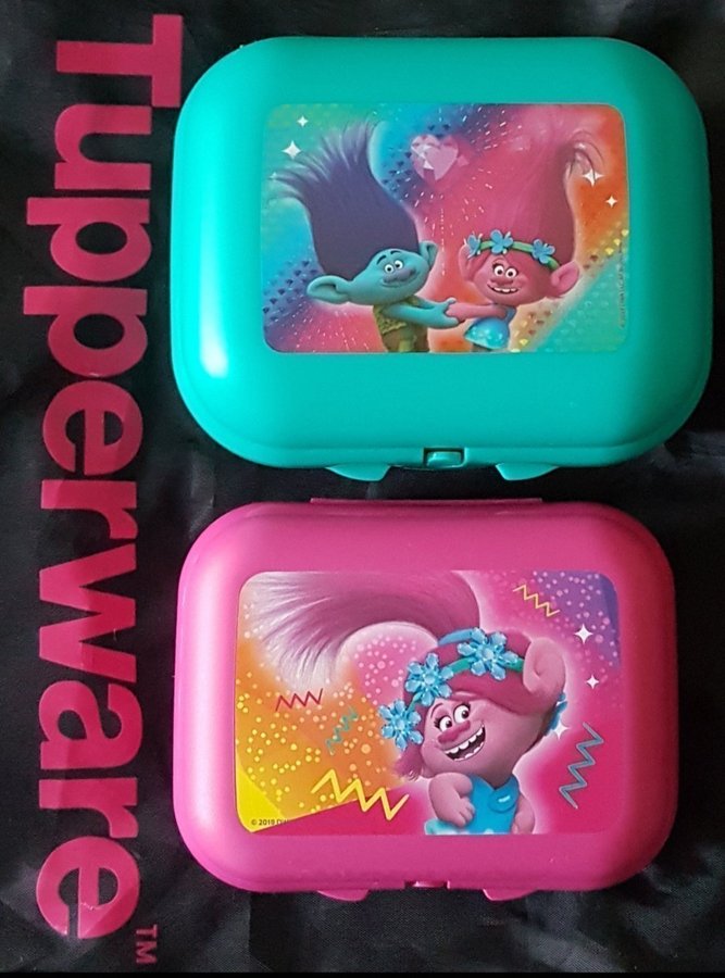 Ny Trolls Babuska set Box Tupperware matlåda frukt godis 2st mellis troll film