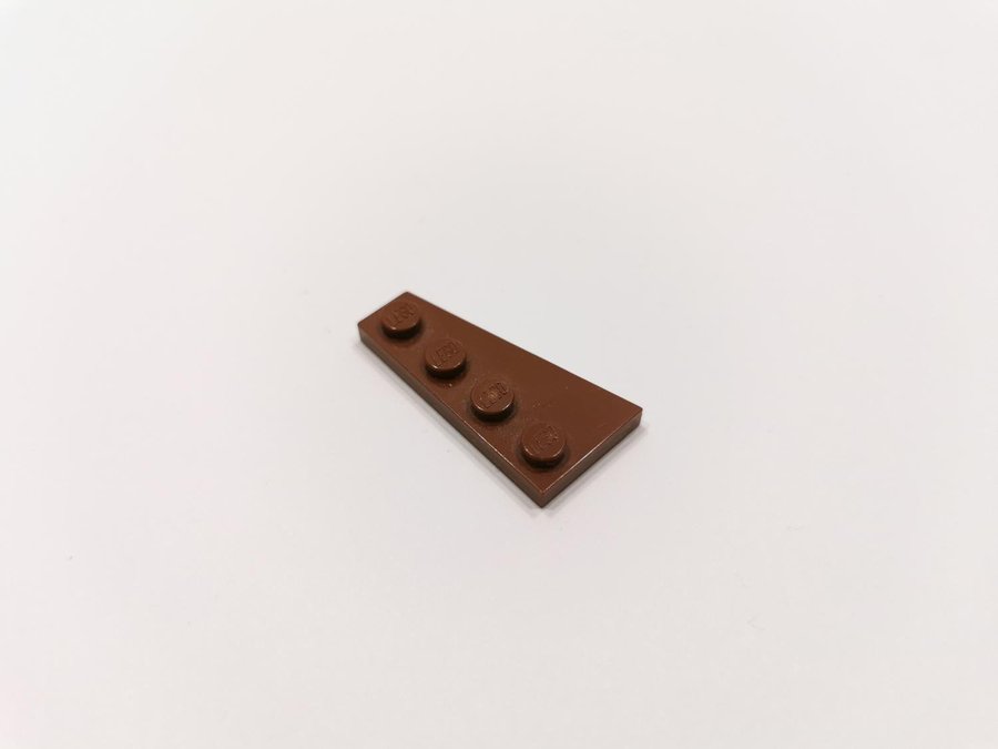 Lego - wedge - vinge - plate - höger - 4x2 - part 41769 - brun (reddish)