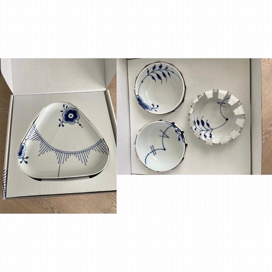 Blue fluted mega Royal Copenhagen serveringsset (NY)