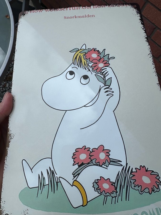 Metallskylt mumintrollen snorkfröken plåtskylt Mumin motiv skylt Moomin