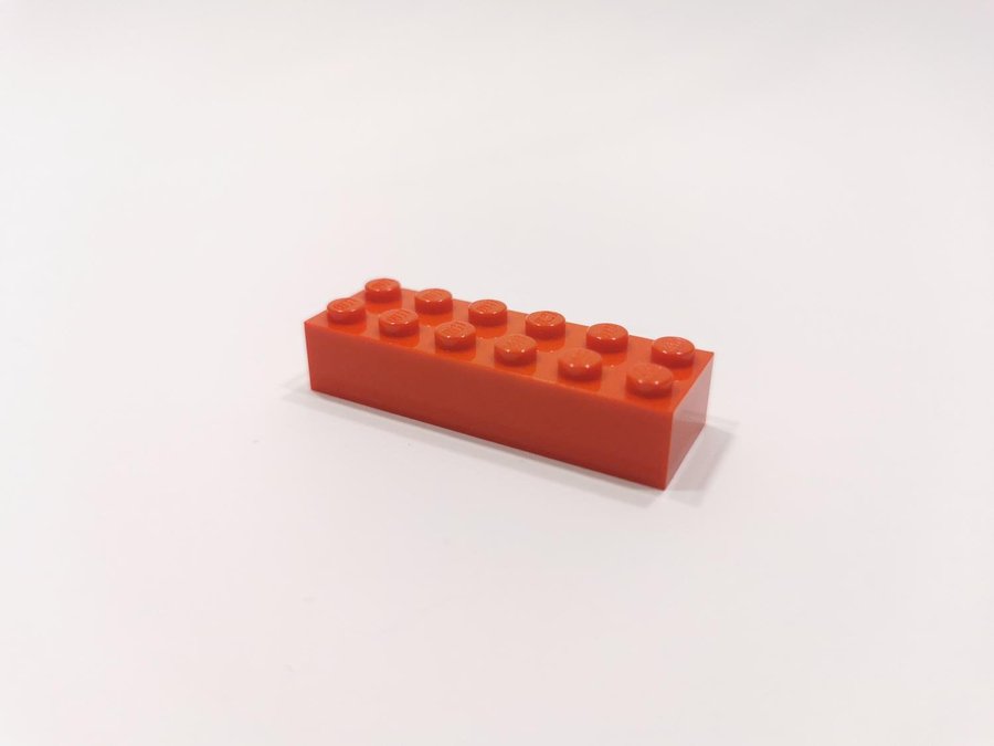 Lego - brick - bas - hög - 2x6 - part 2456 - röd