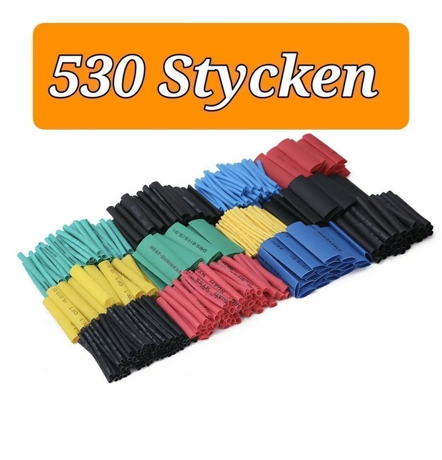 * Krympslang 530 Stycken 12 storlekar Värmekrympslang *Lägsta priset på Tradera