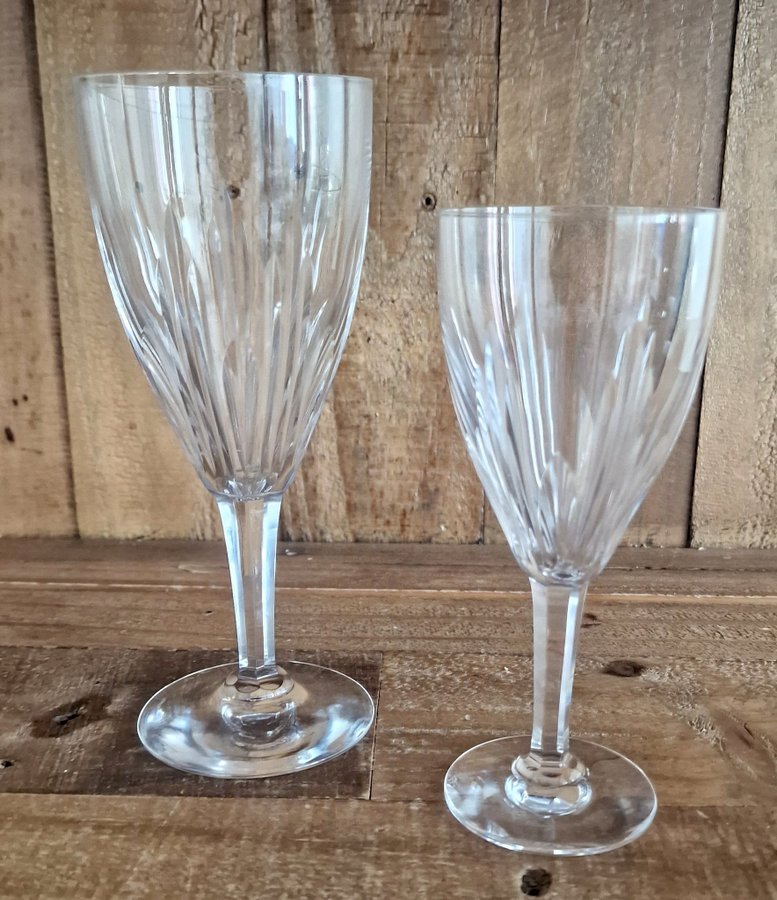 2 st Kosta Boda kristall vinglas 1900 tal retro vintage glas signerad