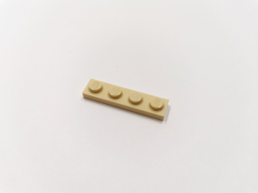 Lego - plate - platt - bas - 1x4 - part 3710 - tan (ljus biege)