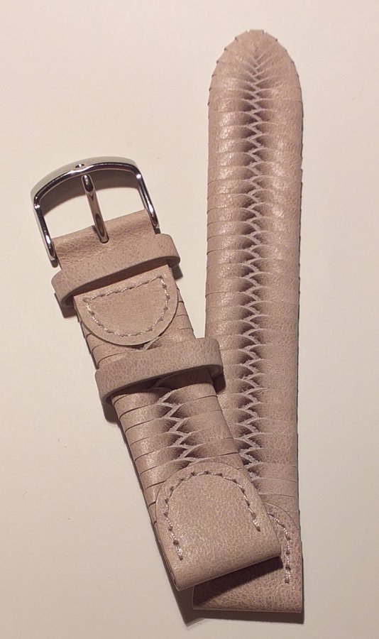 *NYTT Snyggt flätat klockarmband - Gammelrosa läder- Pink - kromspänne 20 mm