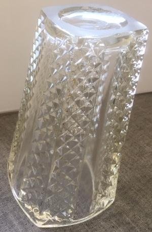 Vintage Stor Tung Glasvas Kristalliknande Ca 20 cm Hög