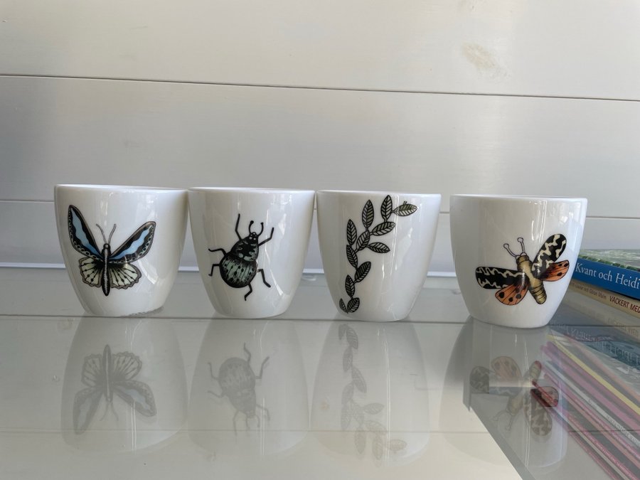 4 st Koppar med Insektsmotiv - Design av Nadja Wedin