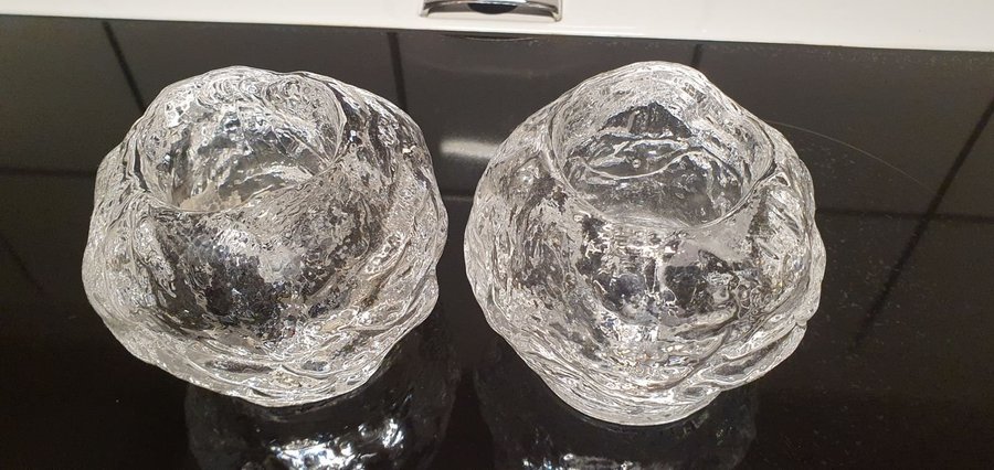 2st LJUSLYKTOR glas, "Snöboll", Ann Wärff, Kosta Boda