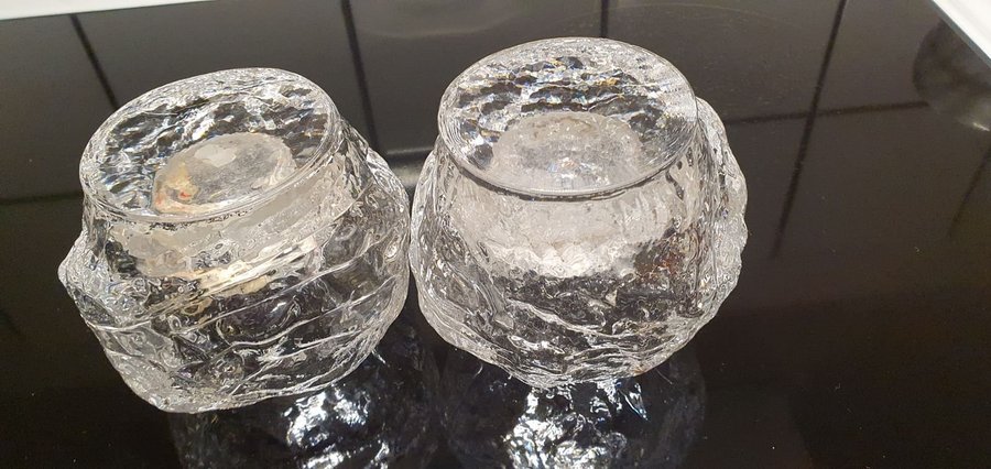 2st LJUSLYKTOR glas, "Snöboll", Ann Wärff, Kosta Boda