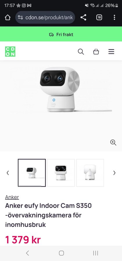 Anker eufy Indoor Cam S350 - Övervakningskamera