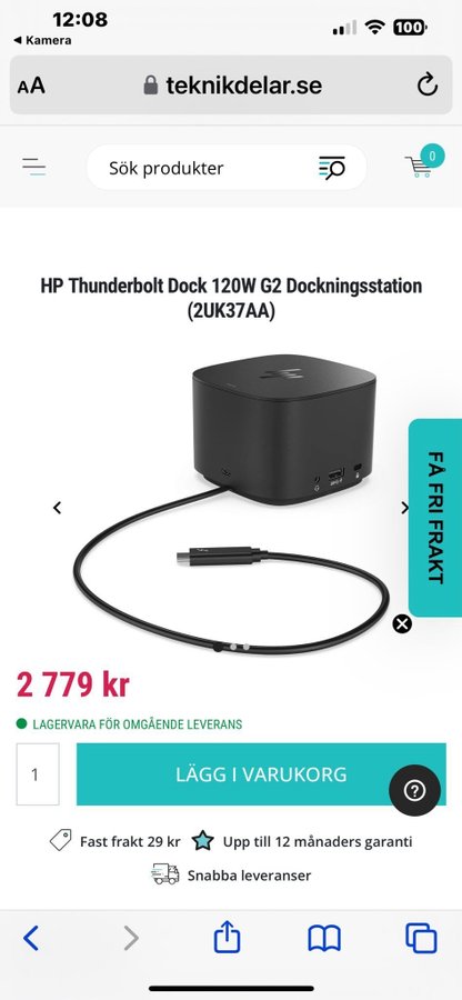 HP Thunderbolt Dock G2 120W