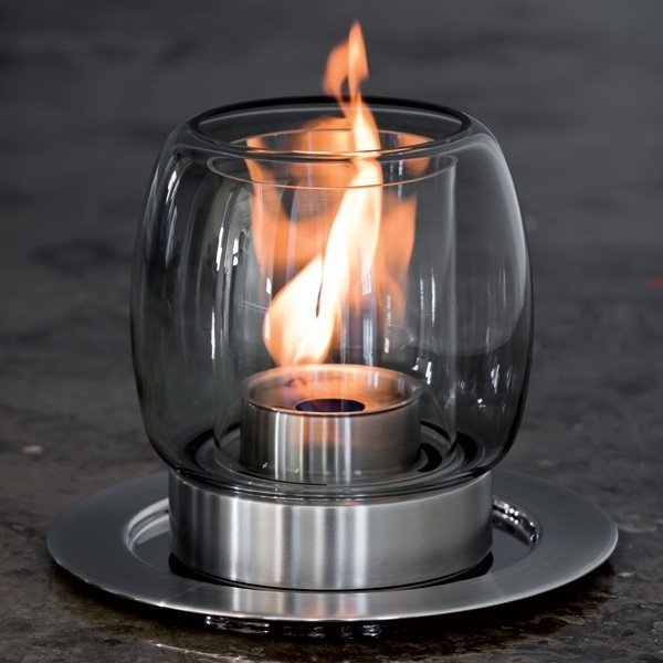 Iittala Öppen Inomhus Eld 'Kaasa Rökfri Fireplace' Stainless  Munblåst Kristall