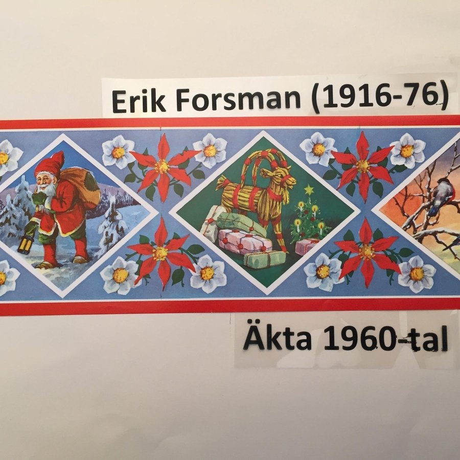 Erik FORSMAN-BONAD: Julrutor 1960-t Pappersbonad / fris Julbonad