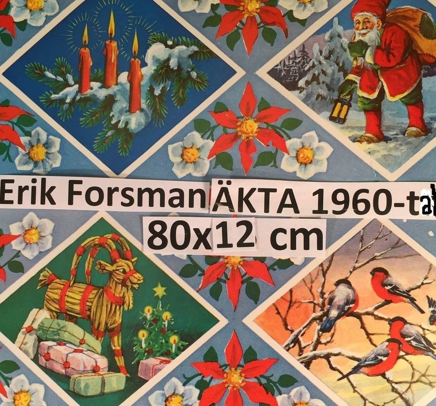 Erik FORSMAN-BONAD: Julrutor 1960-t Pappersbonad / fris Julbonad