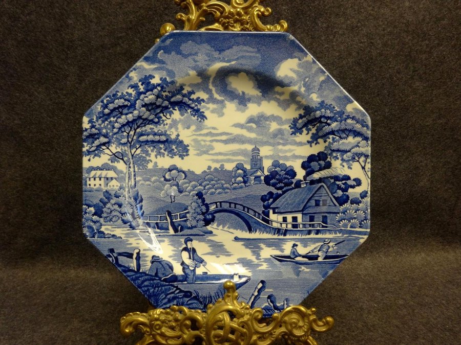 Tallrik Royal Staffordshire Shantung Ironstone J  G Meakin England Blue