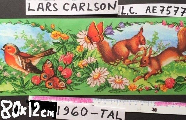 LC 7577: LARS CARLSSON: Ekorrar 1960-70tals SMAL Pappersbonad 12x80 cm