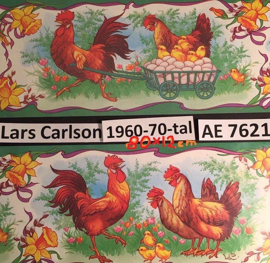 LC 7621: LARS CARLSSON: Äggskrinda 1960-70tal SMAL Pappersbonad 12x80cm