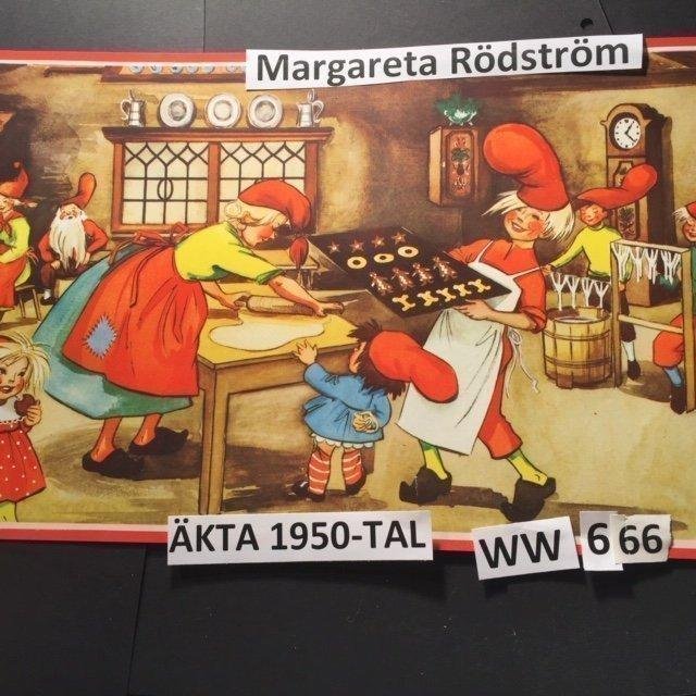 Margareta Rödström: BAKA STÖPA SPINNA GRÖT1950tSTOR PappersBONAD WW666 80x35c