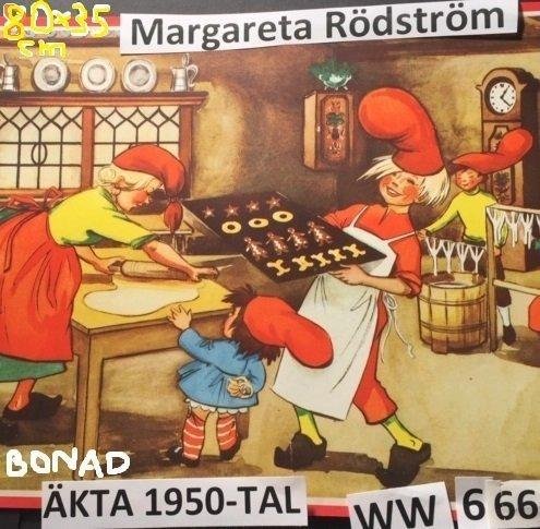 Margareta Rödström: BAKA STÖPA SPINNA GRÖT1950tSTOR PappersBONAD WW666 80x35c