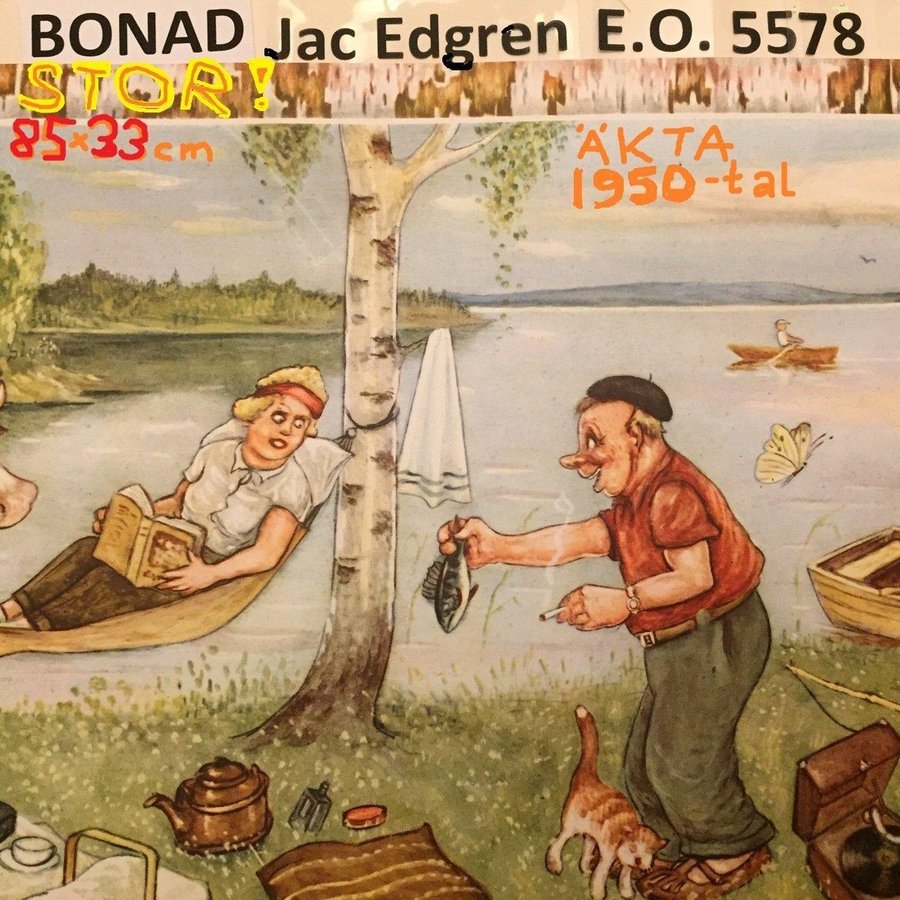 Jac Edgren- BONAD: Jag fixar middagen! Äkta1955EO 5578STOR Pappersbonad 85x33c