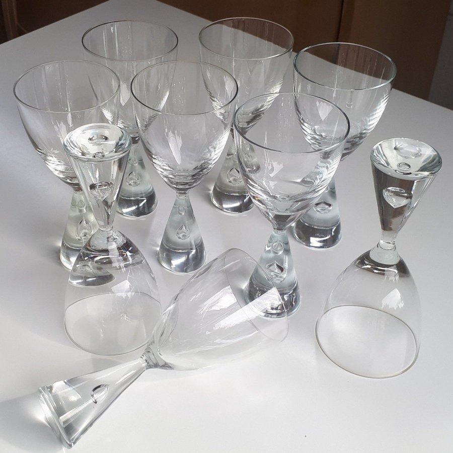 9 Bent Severin PRINCESS Holmegaard Danmark Perfect Vitvin Glas 14cm Vitt Vin