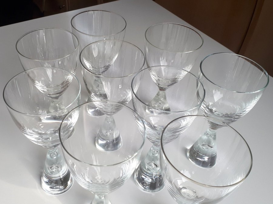 9 Bent Severin PRINCESS Holmegaard Danmark Perfect Vitvin Glas 14cm Vitt Vin