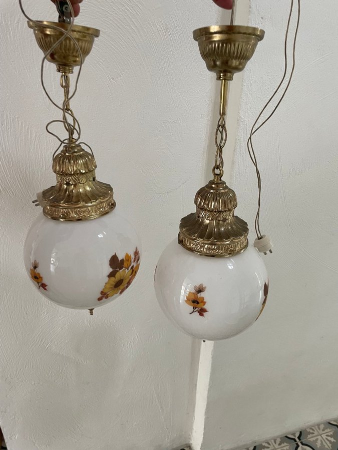 2 taklampor lampa retro vintage