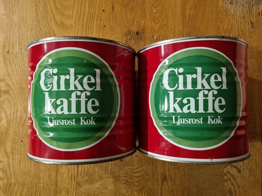 Gamla plåtburkar kaffeburkar Cirkelkaffe 1 kg