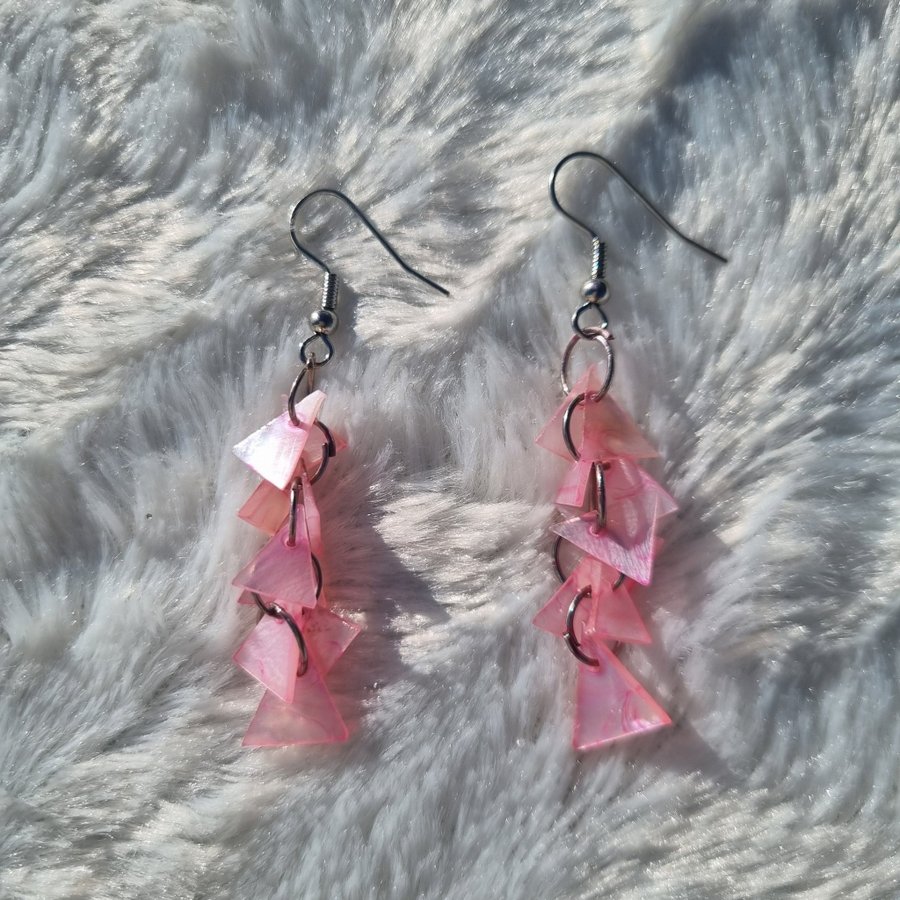 Aesthetic Bohemian Earrings 140/012 Pink Stain Flat Shells