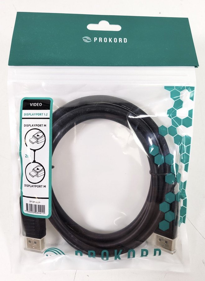 Prokord DP-DP 0029 DisplayPort-kabel 2 m Svart