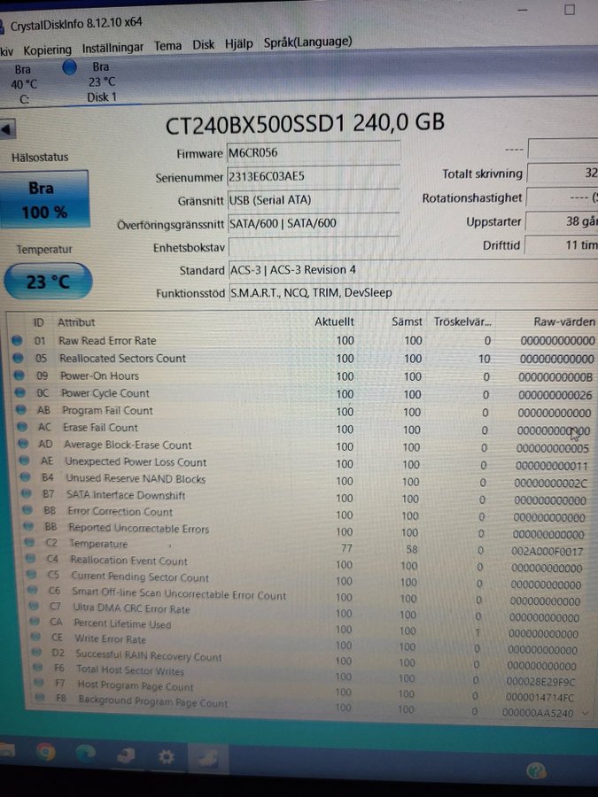 Hårddisk CRUCIAL 240GB SSD