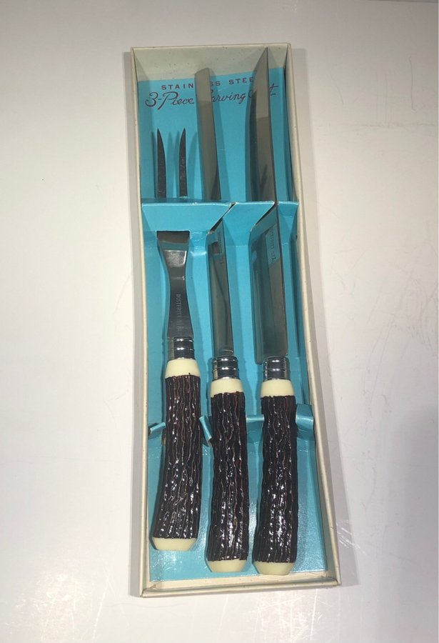 3-delad carving set i rostfritt stål