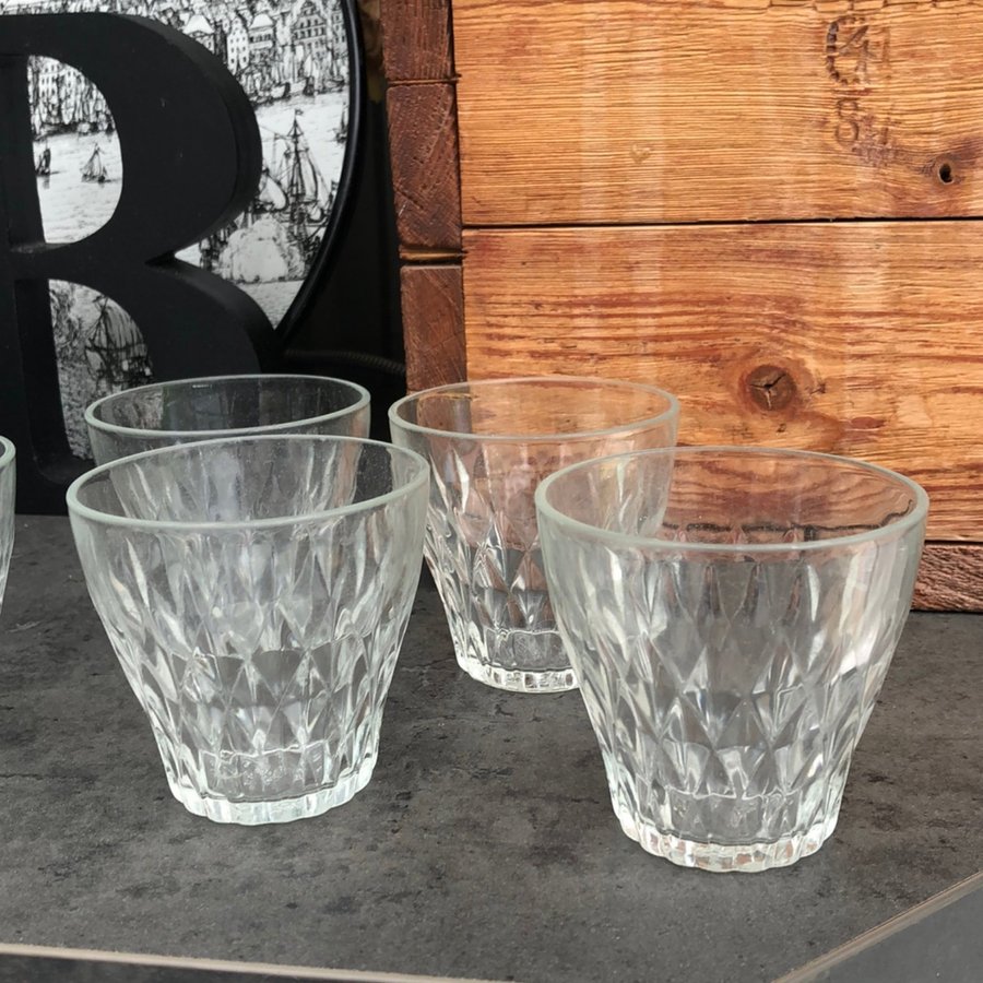 5 st Dricksglas Vereco Lulli France retro glas