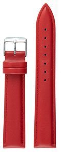 *NY Klockarmband i äkta läder Rött - Krom spänne - 14 mm