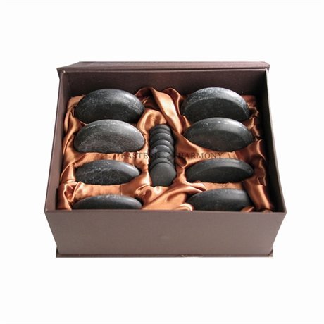 Hot stone massage set innehåller 16 lena basaltstenar 3 olika storlekar: 8*8cm