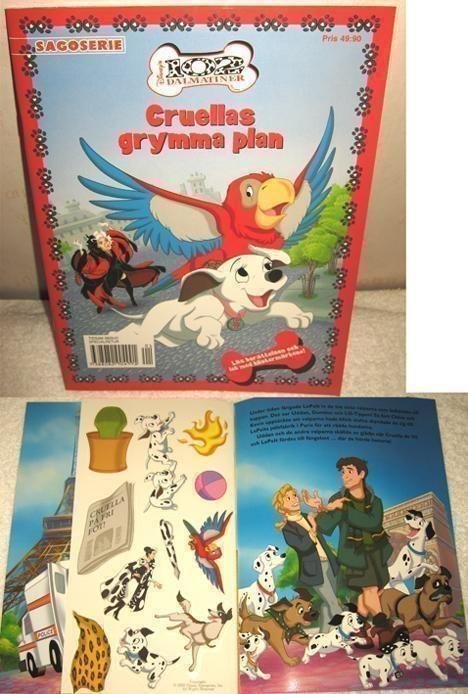 Disney Dalmatinerna Cruellas Grymma Plan Klistermärken bok