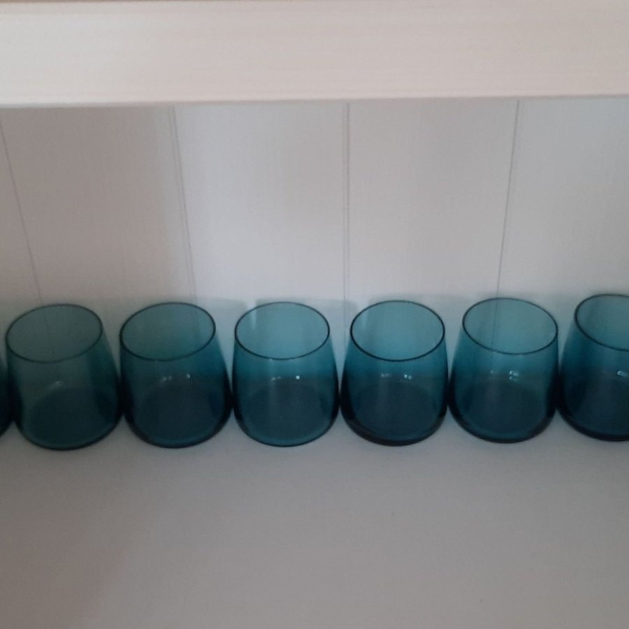 6 st selterglas glas smaragdgröna gröna emerald i mycket fint skick!