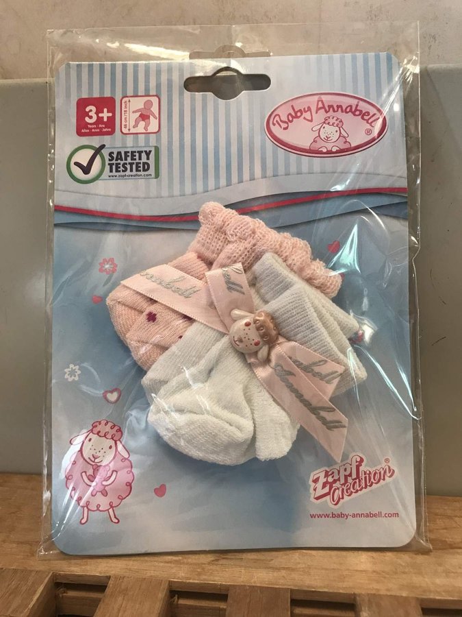 Baby Annabell Zapf Creation - 2-pack Rosa rosa och vita strumpor Till Docka